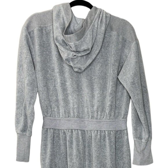 Daily Practice Anthropologie Lounge Jumpsuit (Size M) Grey Velour Wide Leg Ankle - Picture 6 of 8